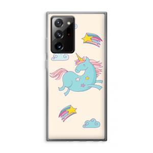 CaseCompany Vliegende eenhoorn: Samsung Galaxy Note 20 Ultra / Note 20 Ultra 5G Transparant Hoesje
