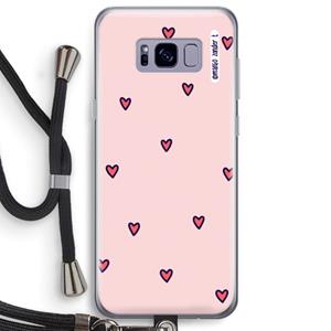 CaseCompany Hartjes: Samsung Galaxy S8 Plus Transparant Hoesje met koord