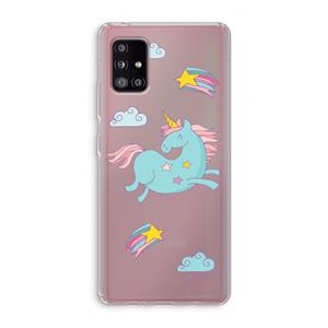 CaseCompany Vliegende eenhoorn: Samsung Galaxy A51 5G Transparant Hoesje
