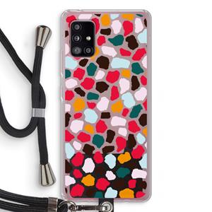 CaseCompany Colored Giraffe: Samsung Galaxy A51 5G Transparant Hoesje met koord