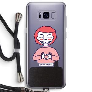 CaseCompany Hartje: Samsung Galaxy S8 Plus Transparant Hoesje met koord
