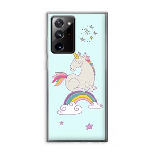 CaseCompany Regenboog eenhoorn: Samsung Galaxy Note 20 Ultra / Note 20 Ultra 5G Transparant Hoesje