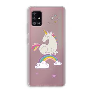 CaseCompany Regenboog eenhoorn: Samsung Galaxy A51 5G Transparant Hoesje