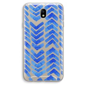 CaseCompany Blauwe pijlen: Samsung Galaxy J7 (2017) Transparant Hoesje