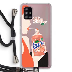 CaseCompany Peach please!: Samsung Galaxy A51 5G Transparant Hoesje met koord