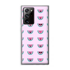 CaseCompany Smiley watermeloenprint: Samsung Galaxy Note 20 Ultra / Note 20 Ultra 5G Transparant Hoesje