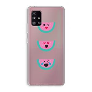 CaseCompany Smiley watermeloen: Samsung Galaxy A51 5G Transparant Hoesje