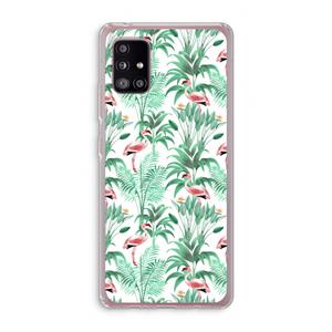 CaseCompany Flamingo bladeren: Samsung Galaxy A51 5G Transparant Hoesje