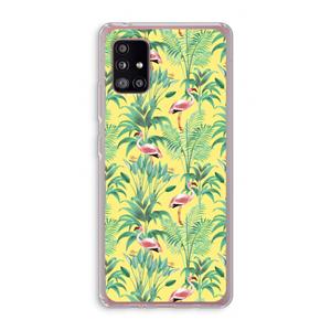 CaseCompany Flamingo party: Samsung Galaxy A51 5G Transparant Hoesje