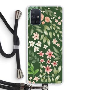 CaseCompany Botanical green sweet flower heaven: Samsung Galaxy A71 Transparant Hoesje met koord