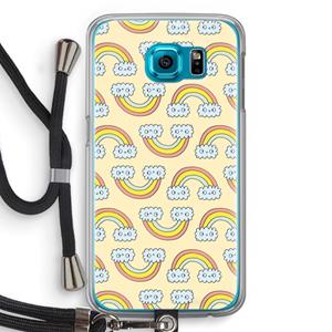 CaseCompany Regenboog: Samsung Galaxy S6 Transparant Hoesje met koord