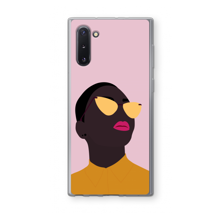 CaseCompany Yellow glasses: Samsung Galaxy Note 10 Transparant Hoesje
