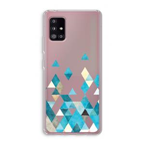 CaseCompany Gekleurde driehoekjes blauw: Samsung Galaxy A51 5G Transparant Hoesje