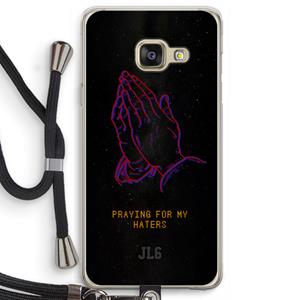 CaseCompany Praying For My Haters: Samsung Galaxy A3 (2016) Transparant Hoesje met koord