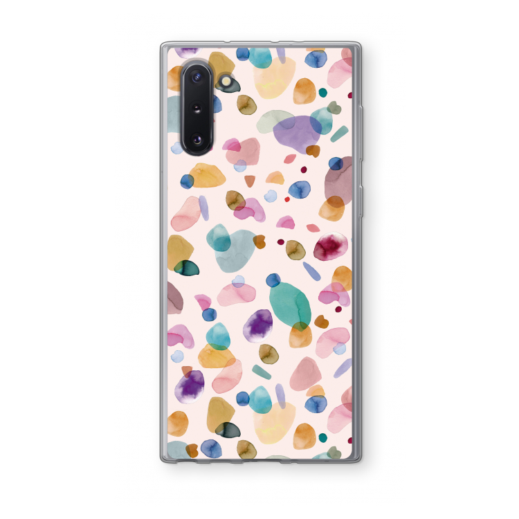 CaseCompany Terrazzo Memphis Pink: Samsung Galaxy Note 10 Transparant Hoesje