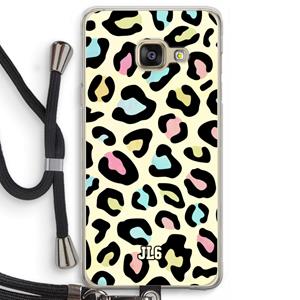 CaseCompany Leopard pattern: Samsung Galaxy A3 (2016) Transparant Hoesje met koord