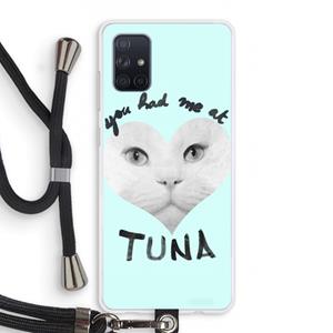 CaseCompany You had me at tuna: Samsung Galaxy A71 Transparant Hoesje met koord