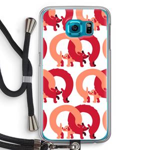 CaseCompany Dogs: Samsung Galaxy S6 Transparant Hoesje met koord