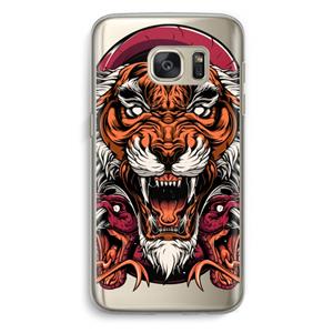CaseCompany Tiger and Rattlesnakes: Samsung Galaxy S7 Transparant Hoesje