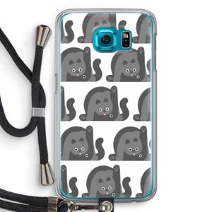CaseCompany Cats: Samsung Galaxy S6 Transparant Hoesje met koord