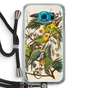 CaseCompany Carolinaparkiet: Samsung Galaxy S6 Transparant Hoesje met koord