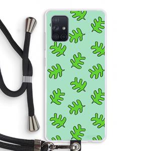 CaseCompany Groene blaadjes: Samsung Galaxy A71 Transparant Hoesje met koord