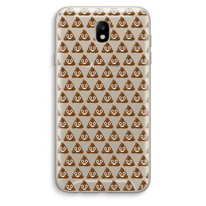 CaseCompany Poop emoji: Samsung Galaxy J7 (2017) Transparant Hoesje