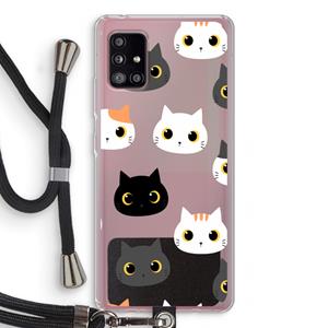 CaseCompany Katten: Samsung Galaxy A51 5G Transparant Hoesje met koord