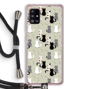 CaseCompany Katten: Samsung Galaxy A51 5G Transparant Hoesje met koord
