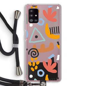 CaseCompany Abstract: Samsung Galaxy A51 5G Transparant Hoesje met koord