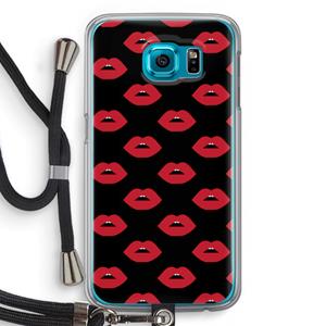 CaseCompany Lips: Samsung Galaxy S6 Transparant Hoesje met koord