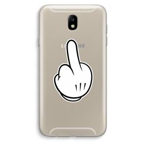 CaseCompany Middle finger white: Samsung Galaxy J7 (2017) Transparant Hoesje