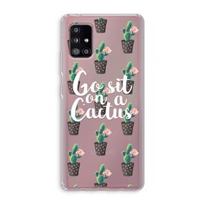 CaseCompany Cactus quote: Samsung Galaxy A51 5G Transparant Hoesje