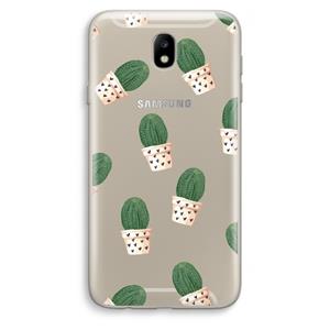 CaseCompany Cactusprint roze: Samsung Galaxy J7 (2017) Transparant Hoesje