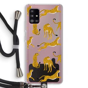 CaseCompany Luipaard: Samsung Galaxy A51 5G Transparant Hoesje met koord
