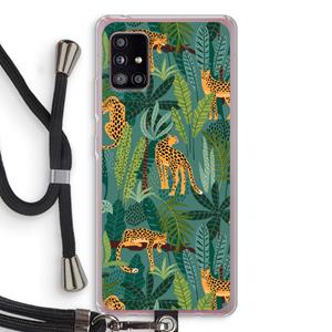 CaseCompany Luipaard 2: Samsung Galaxy A51 5G Transparant Hoesje met koord