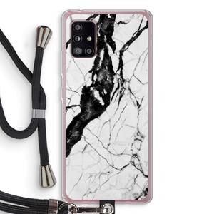CaseCompany Witte marmer 2: Samsung Galaxy A51 5G Transparant Hoesje met koord
