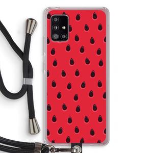 CaseCompany Watermelon: Samsung Galaxy A51 5G Transparant Hoesje met koord
