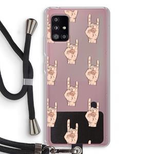 CaseCompany Rock: Samsung Galaxy A51 5G Transparant Hoesje met koord