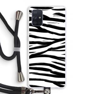 CaseCompany Zebra pattern: Samsung Galaxy A71 Transparant Hoesje met koord