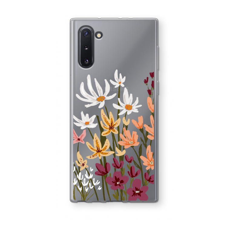 CaseCompany Painted wildflowers: Samsung Galaxy Note 10 Transparant Hoesje