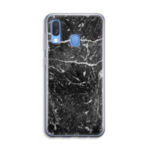 CaseCompany Zwart marmer: Samsung Galaxy A40 Transparant Hoesje
