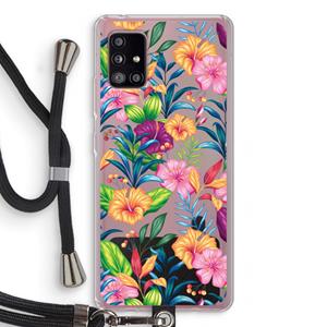 CaseCompany Tropisch 2: Samsung Galaxy A51 5G Transparant Hoesje met koord