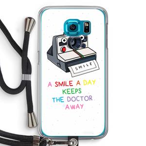 CaseCompany Smile: Samsung Galaxy S6 Transparant Hoesje met koord