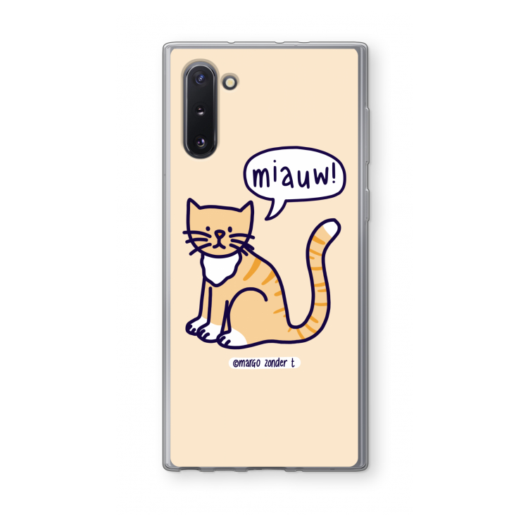 CaseCompany Miauw: Samsung Galaxy Note 10 Transparant Hoesje