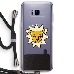 CaseCompany Kleine leeuw: Samsung Galaxy S8 Transparant Hoesje met koord