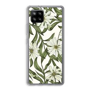 CaseCompany Wit bloemenpatroon: Samsung Galaxy A42 5G Transparant Hoesje