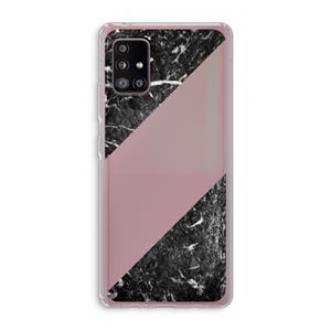 CaseCompany Zwart marmer: Samsung Galaxy A51 5G Transparant Hoesje