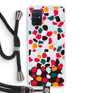 CaseCompany Colored Giraffe: Samsung Galaxy A71 Transparant Hoesje met koord
