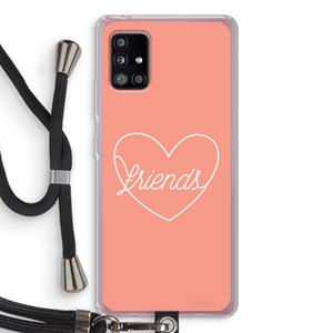 CaseCompany Friends heart: Samsung Galaxy A51 5G Transparant Hoesje met koord